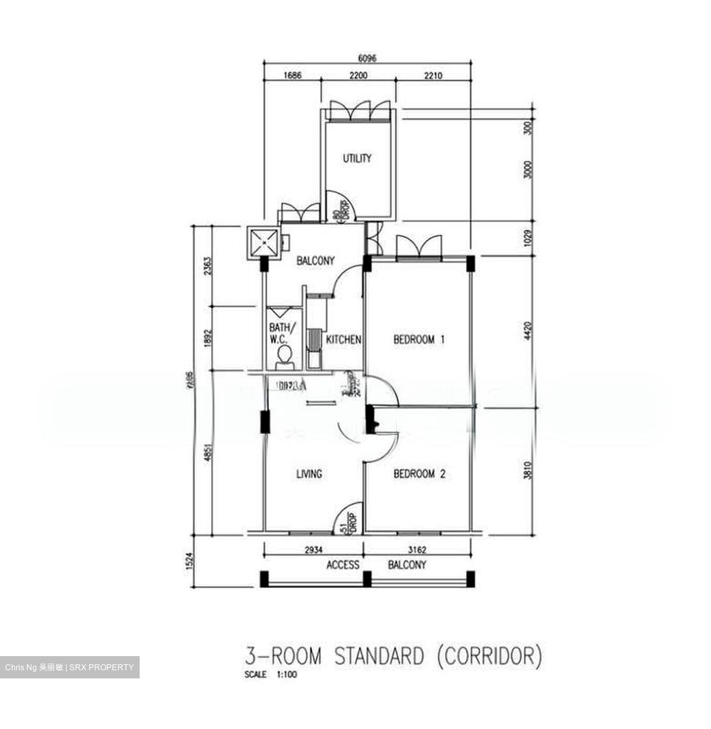 Blk 30 Jalan Klinik (Bukit Merah), HDB 3 Rooms #583106601
